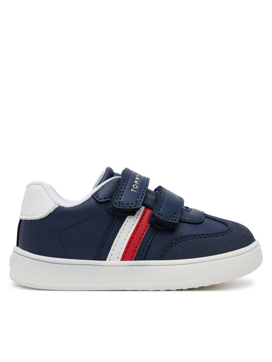 Tommy Hilfiger Tommy Hilfiger Superge Stripes Low Cut Lace Velcro Sneaker T1X9-33840-1269 M Mornarsko modra