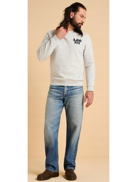 Lee Lee Bluza 101 Sweatshirt Szary Regular Fit
