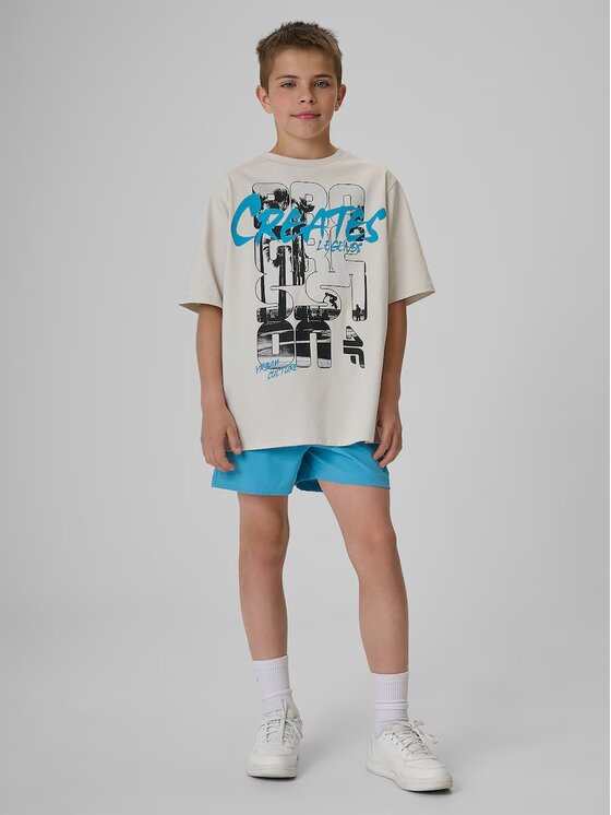 4F 4F T-Shirt SKATE & RIDE Szary jasny Loose Fit