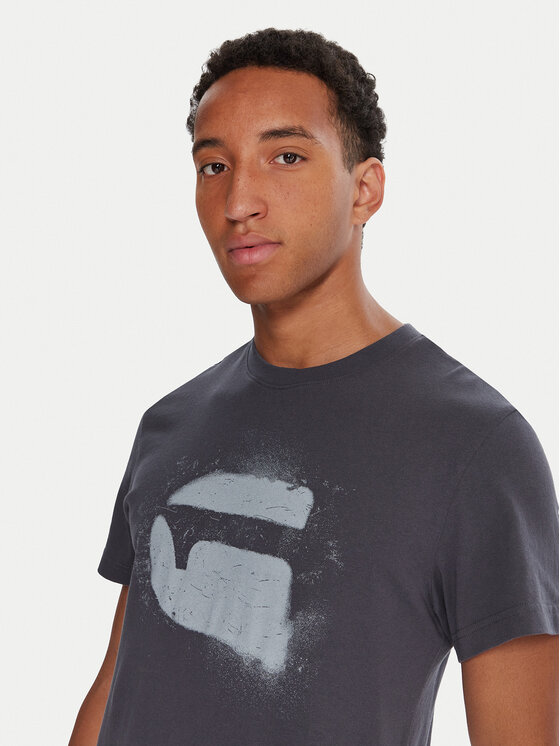 G-Star Raw G-Star Raw Marškinėliai Spray Logo D26833-D101 Tamsiai mėlyna Regular Fit