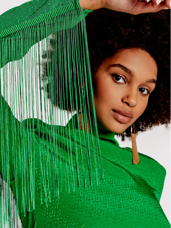 Blusa Reba Fringe RT835 Verde Loose Fit