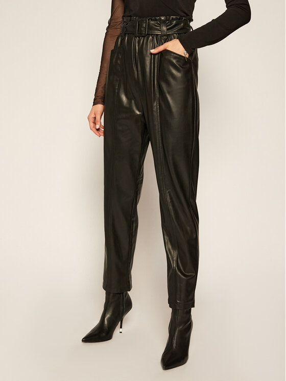Pantaloni in similpelle WF0233 E0392 Nero Regular