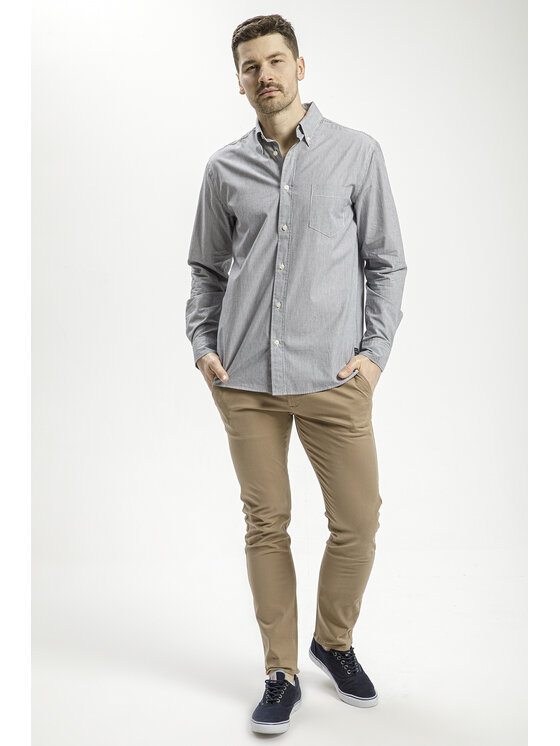 Cross Jeans Cross Jeans Koszula 35563-019 Szary Regular Fit