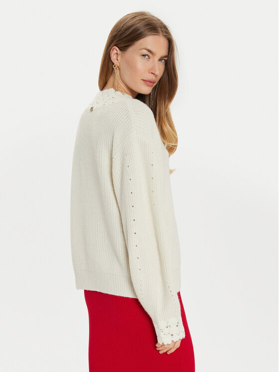 TWINSET TWINSET Pullover 242TT3422 Weiß Loose Fit