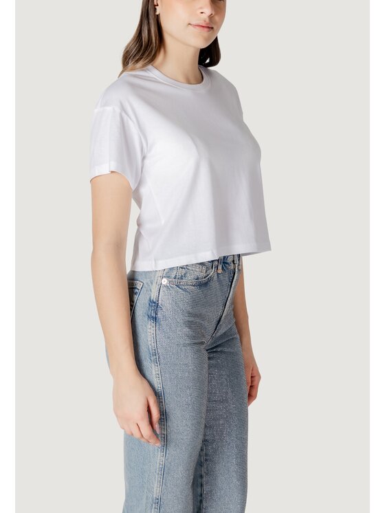 ONLY ONLY T-shirt Onlbolette Life S/S Lace Mix Top Jrs Bianco To Fit