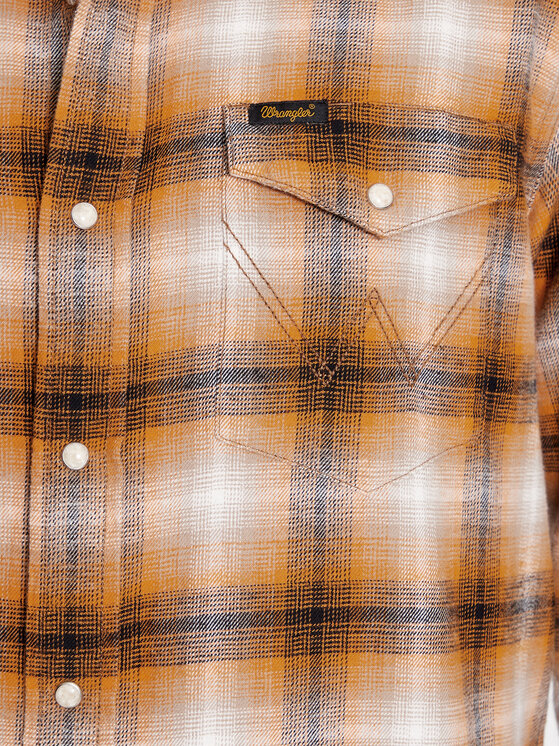 Wrangler Wrangler Koszula jeansowa Western 112341159 Brązowy Regular Fit