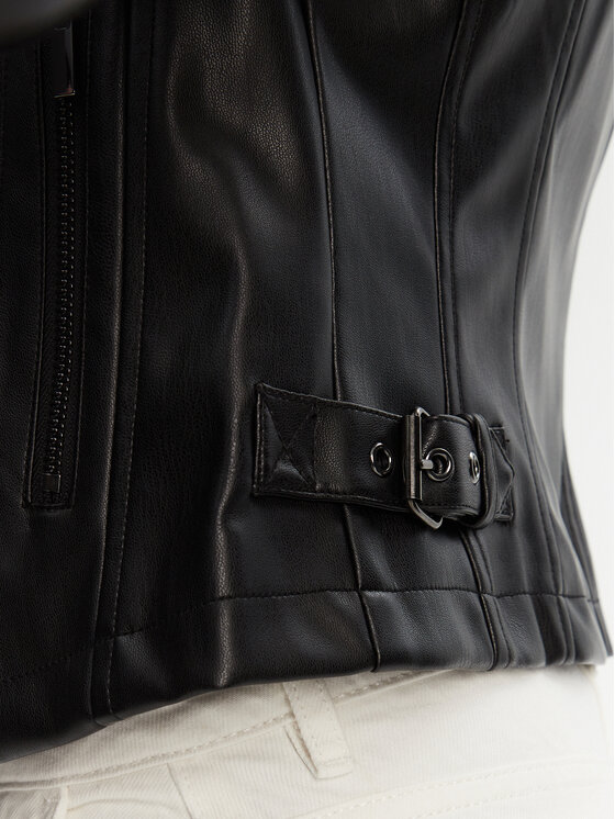 French Connection French Connection Jacke aus Kunstleder 75BZ7 Schwarz Regular Fit