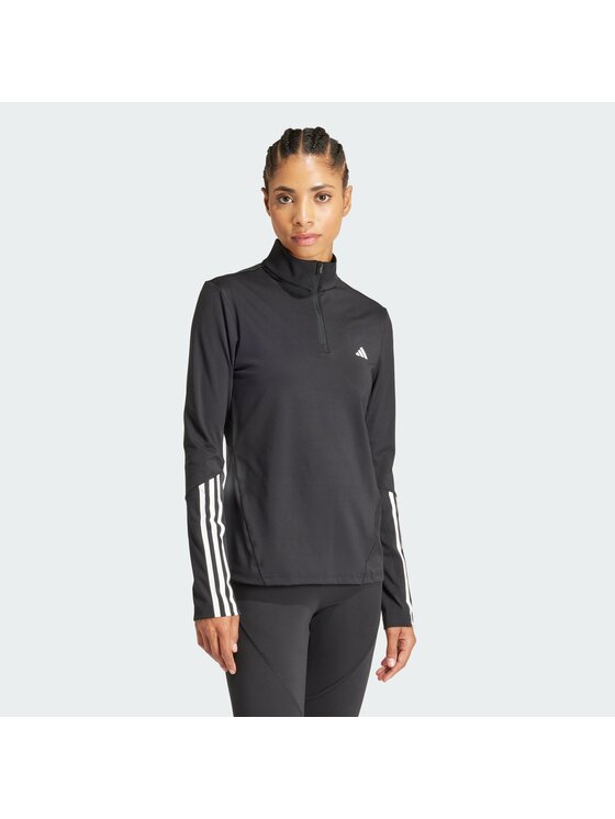 adidas adidas Bluza Hyperglam Training Quarter-Zip Czarny Slim Fit