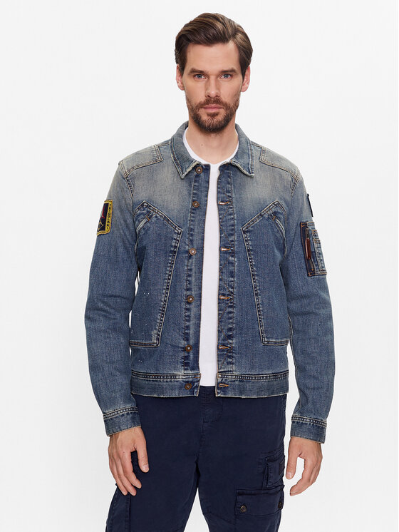 Aeronautica Militare Aeronautica Militare Jeansjacke 231AC007CT3075 Dunkelblau Regular Fit