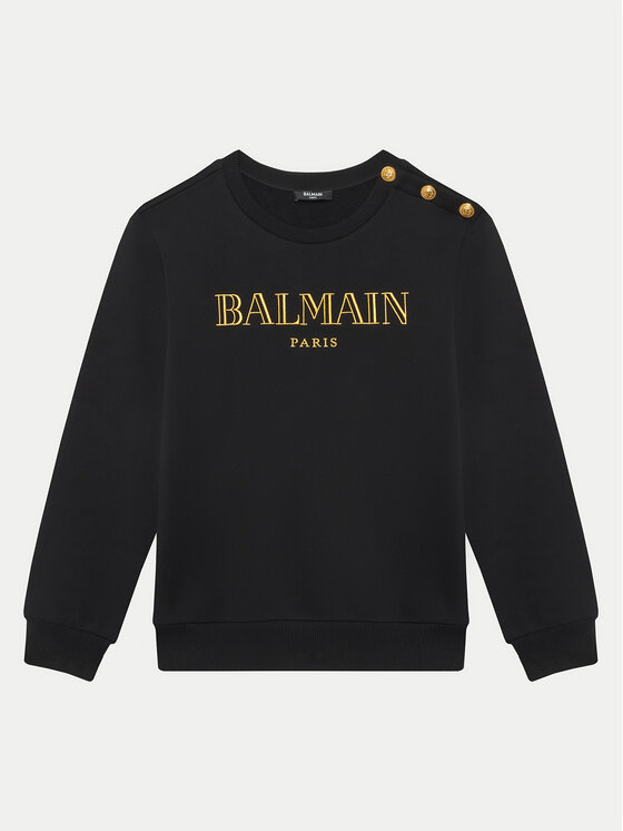 Balmain Μπλούζα BV4B10-Z0081 930OR Μαύρο Regular Fit