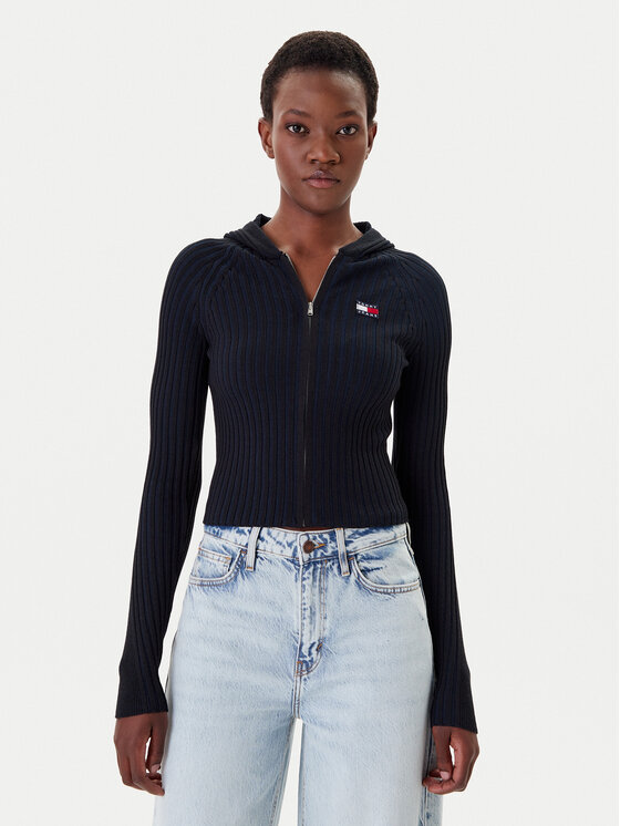 Tommy Jeans Tommy Jeans Kardigan DW0DW20974 Černá Slim Fit