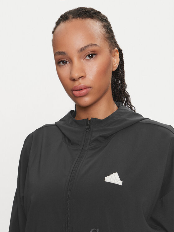 adidas adidas Ветровка Embroidery IS4321 Черен Loose Fit