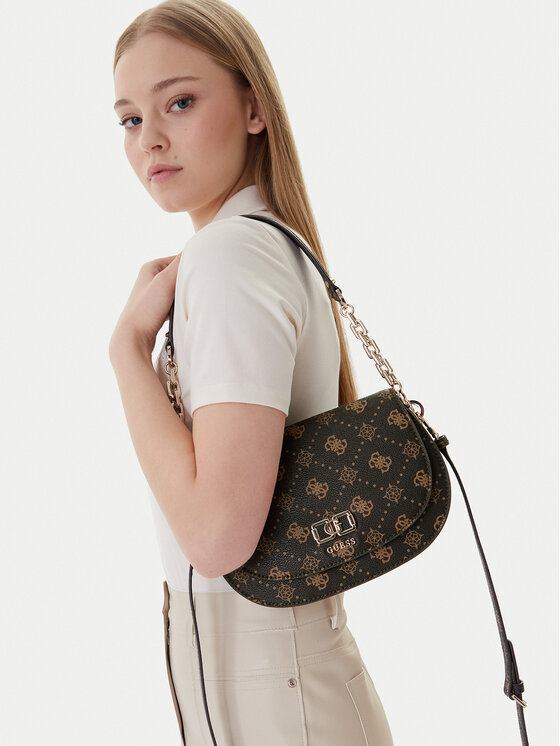 Guess Torebka Emelie Logo HWGP99 28200 Brązowy