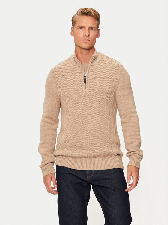 Pierre Cardin Pierre Cardin Sweter C5 51122/5076/8115 Beżowy Regular Fit