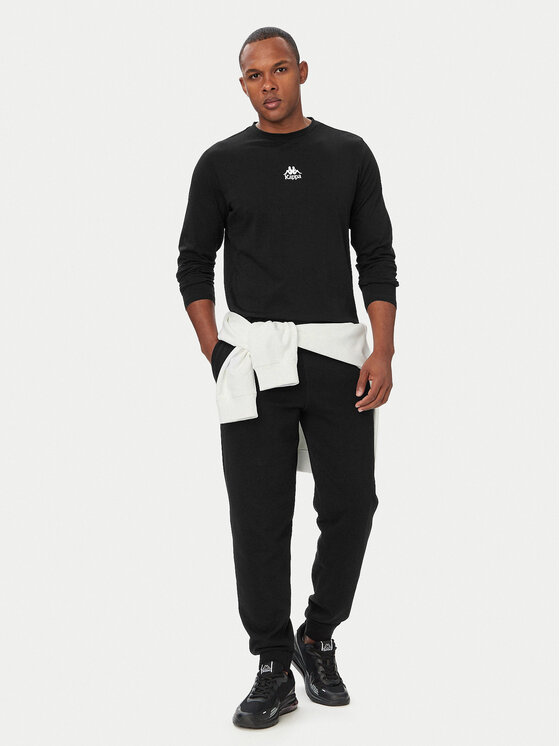 Kappa Kappa Тениска с дълъг ръкав 382J2RW Черен Regular Fit