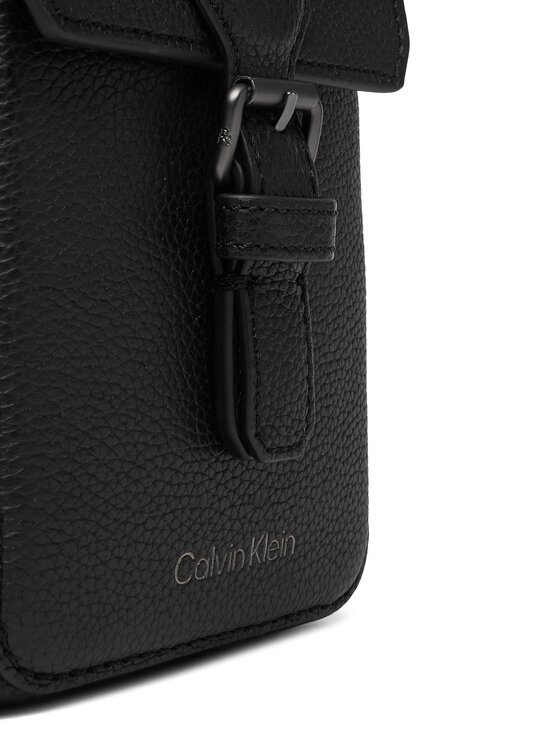 Calvin Klein Calvin Klein Umhängetasche Leather Slim Flap Reporter LV04D3323G Schwarz