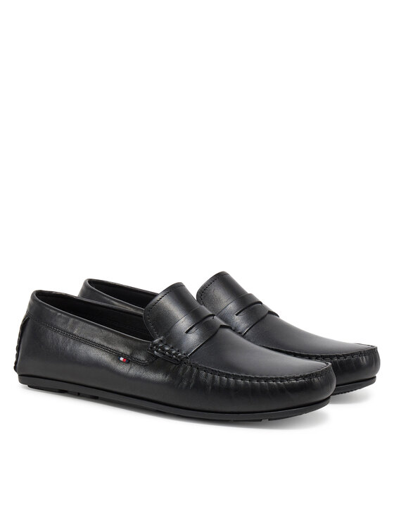 Tommy Hilfiger Tommy Hilfiger Mocasini Corpoarte Hilfiger Lth Driver FM0FM04810 Negru