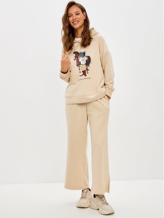 Manii'ta Lacitta Manii'ta Lacitta Kuloty Women's culottes CAT Beżowy Regular Fit