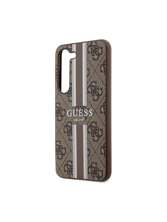 Guess Guess Etui na telefon Printed Stripe Brązowy