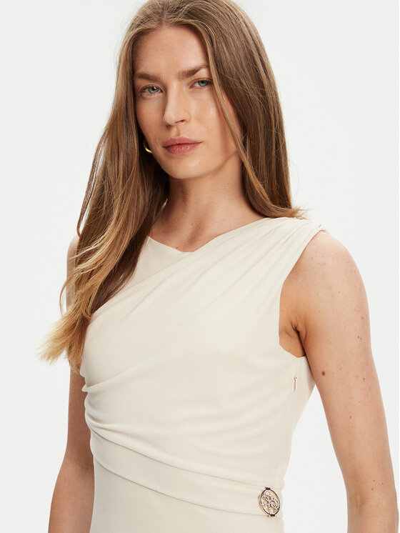 Guess Guess Vsakodnevna obleka W5YK27 KAQL2 Écru Regular Fit