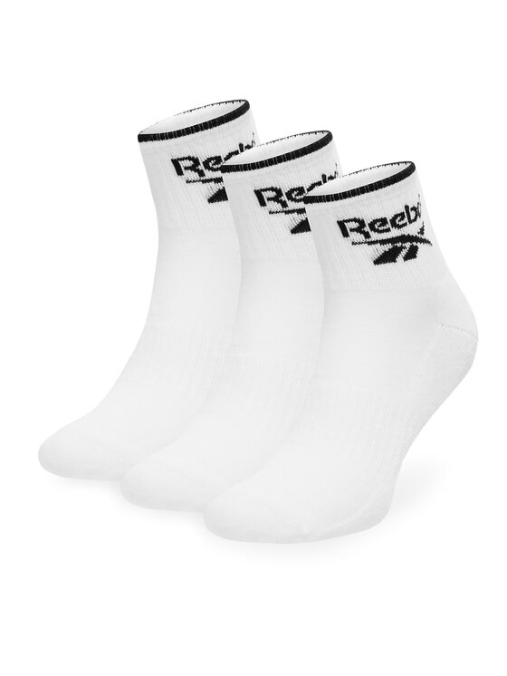 Set de 3 perechi de șosete medii unisex Reebok R0362-SS24 (3-pack) Alb