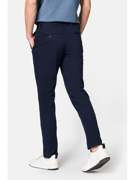 Lancerto Lancerto Chinosy Monaco SP082123000001 Granatowy Slim Fit