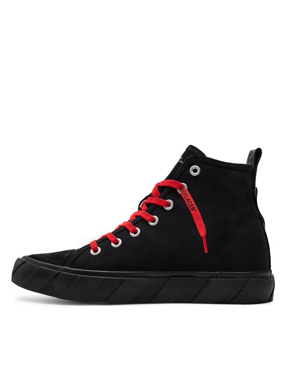 Black and white canvas sneakers best sale