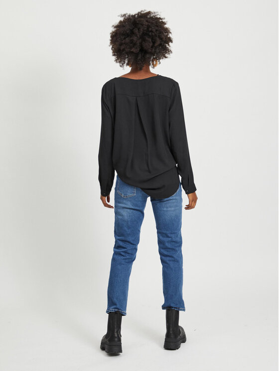Vila Vila Cămașă Lucy 14044253 Negru Relaxed Fit