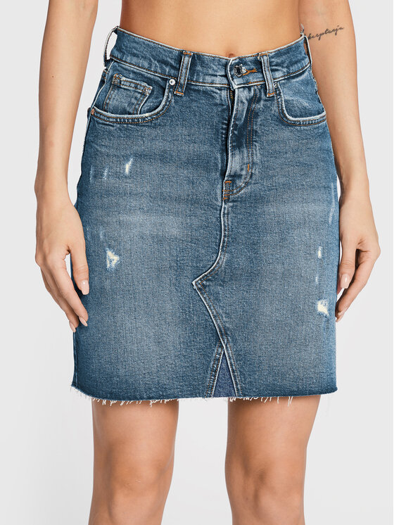 Gonna di jeans Serissa 61026 15250 Blu Regular Fit...