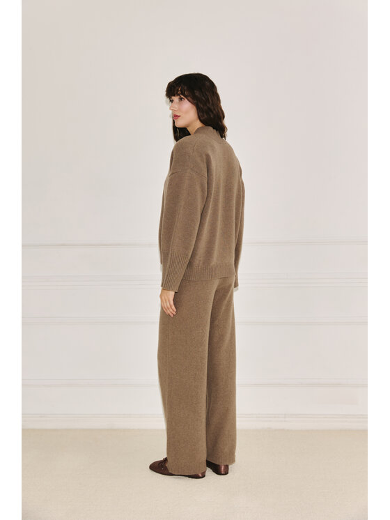 Entelier Entelier Kardigan open front Brązowy Relaxed Fit