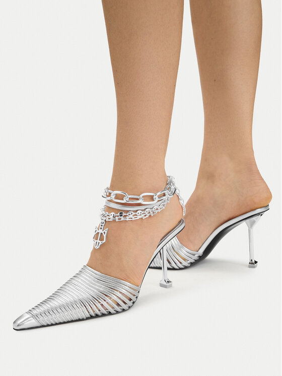 Naked Wolfe Naked Wolfe Ciabatte Chromed 00078 Argento