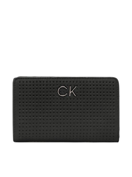 Calvin Klein Голям дамски портфейл Re-Lock Bifold Wallet Perf Pu K60K610661 Черен