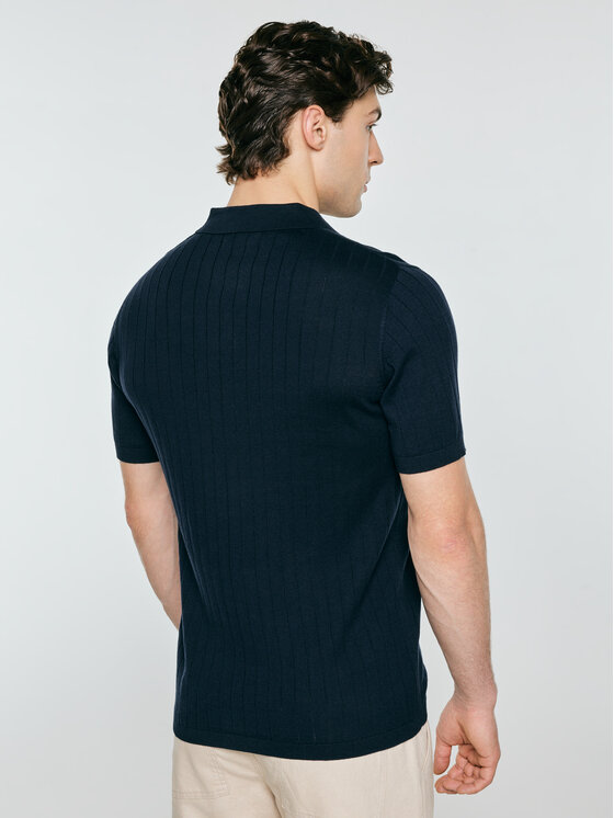 BIG STAR BIG STAR Sweter MATISONIS Granatowy Basic Fit