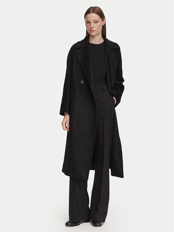 Weekend Max Mara Weekend Max Mara Вовняне пальто Resina 2625016021 Чорний Regular Fit