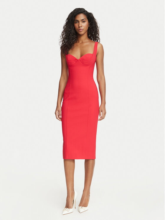 Elisabetta Franchi Kokteiļkleita AB-002-67E2-V470 Sarkans Fitted Fit