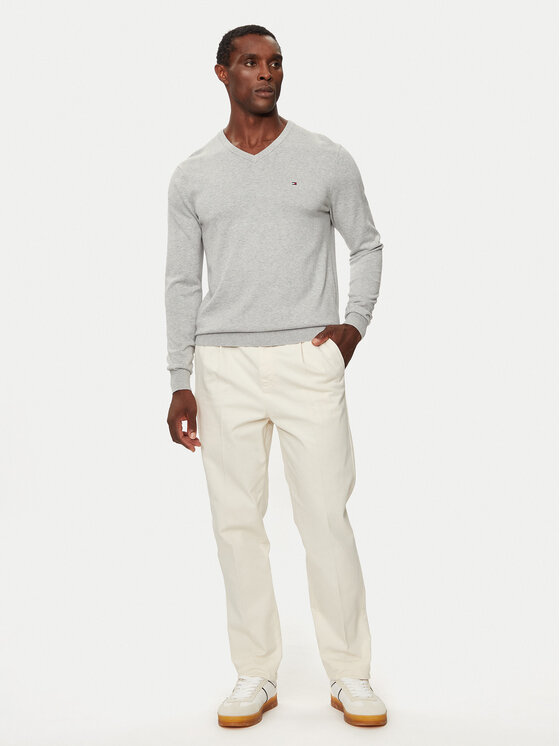 Tommy Hilfiger Tommy Hilfiger Пуловер MW0MW14745 Сив Regular Fit