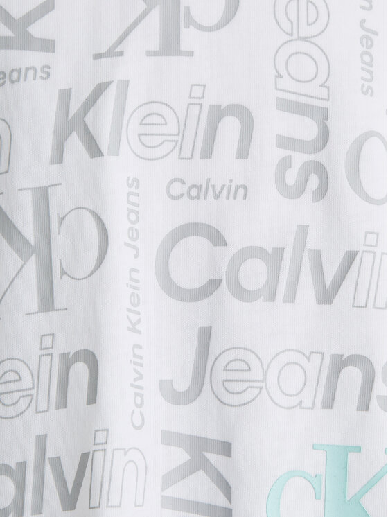 Calvin Klein Jeans Calvin Klein Jeans Tricou Inst Ck Aop IB0IB02106 Alb Boxy Fit