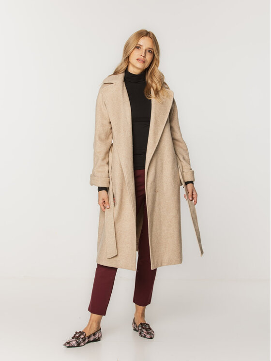 Willsoor Willsoor Płaszcz zimowy 65359 65360 Beżowy Regular Fit