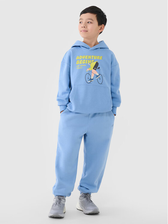 4F 4F Spodnie dresowe 4FJASAW24TTROM1404-32S Granatowy Oversize