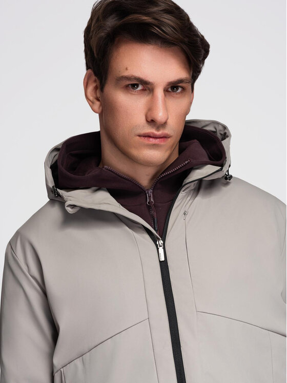 Ombre Ombre Kurtka przejściowa C640 Szary Regular Fit