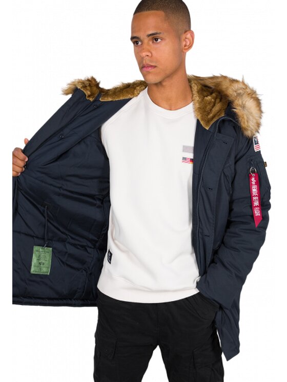 Alpha Industries Alpha Industries Kurtka zimowa Polar 123144 Granatowy Parka Fit
