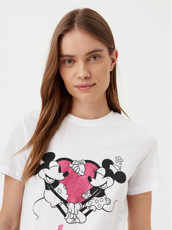 ONLY ONLY T-särk Mickey 15317991 Valge Regular Fit