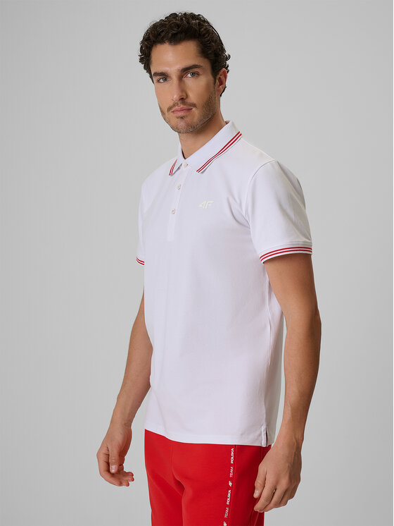 4F 4F Polo STREFA KIBICA Biały Regular Fit