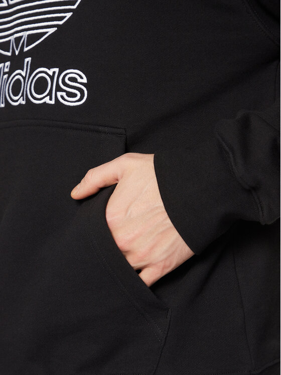 adidas adidas Mikina adicolor Outline Trefoil JP1079 Černá Loose Fit