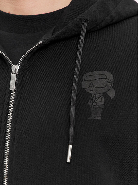 KARL LAGERFELD KARL LAGERFELD Džemperis ar kapuci 705401 541900 Melns Regular Fit