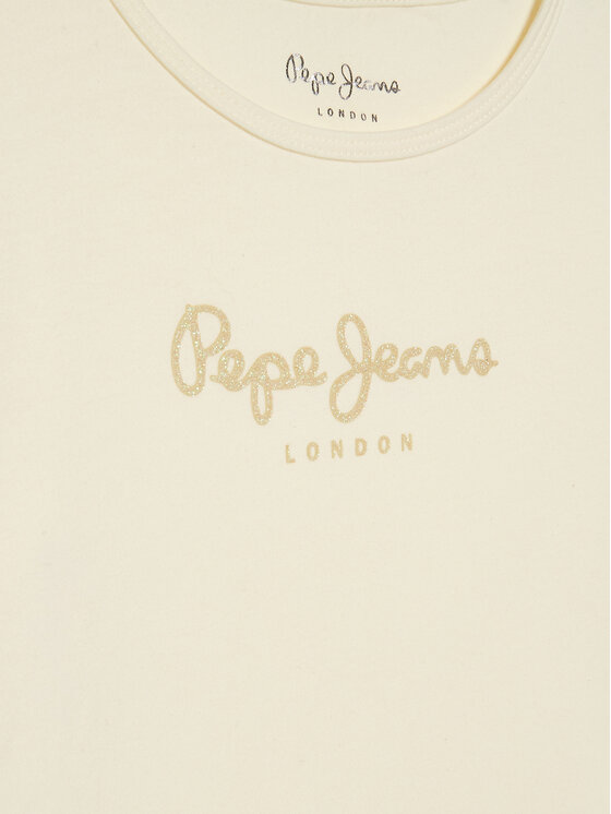 Pepe Jeans Pepe Jeans Bluse Hana Glitter PG501364 Écru Regular Fit