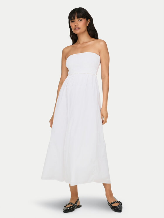 ONLY ONLY Rochie de vară Claudia 15343044 Alb Regular Fit