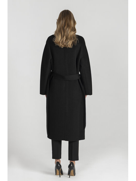 Deni Cler Milano Deni Cler Milano Płaszcz T-DC-8053-E5-90-90-1 Czarny Loose Fit