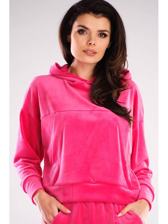 Awama Awama Bluza A412 Różowy Basic Fit