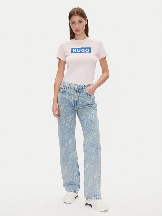 HUGO HUGO T-Shirt Classic Tee_B 50510772 Różowy Slim Fit